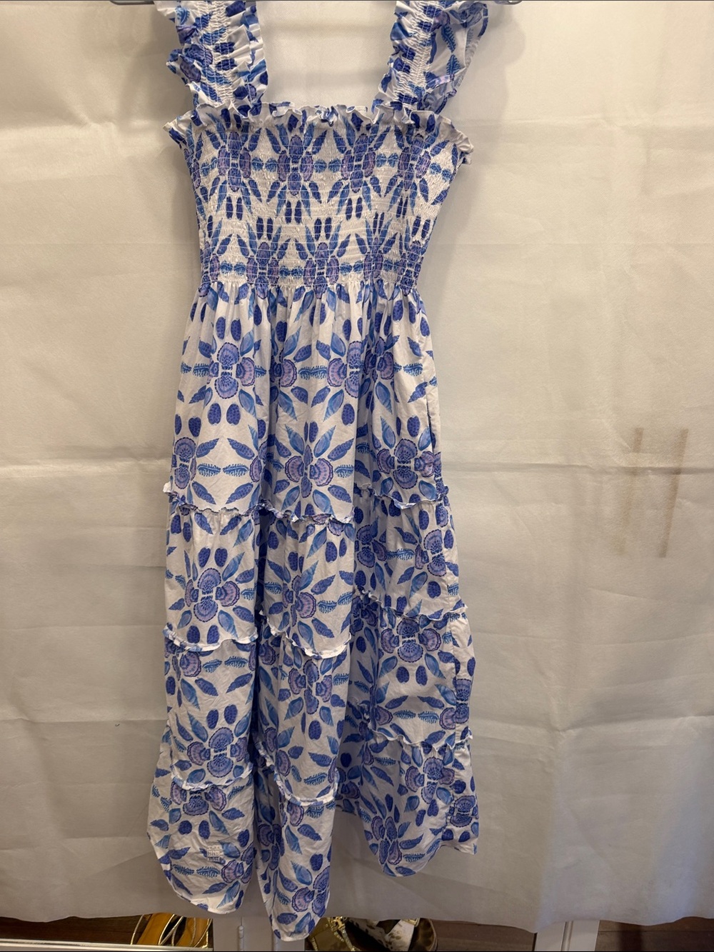 Hill House The Ellie Nap Dress in Blue Shell Mosaic - Picture 4 of 7